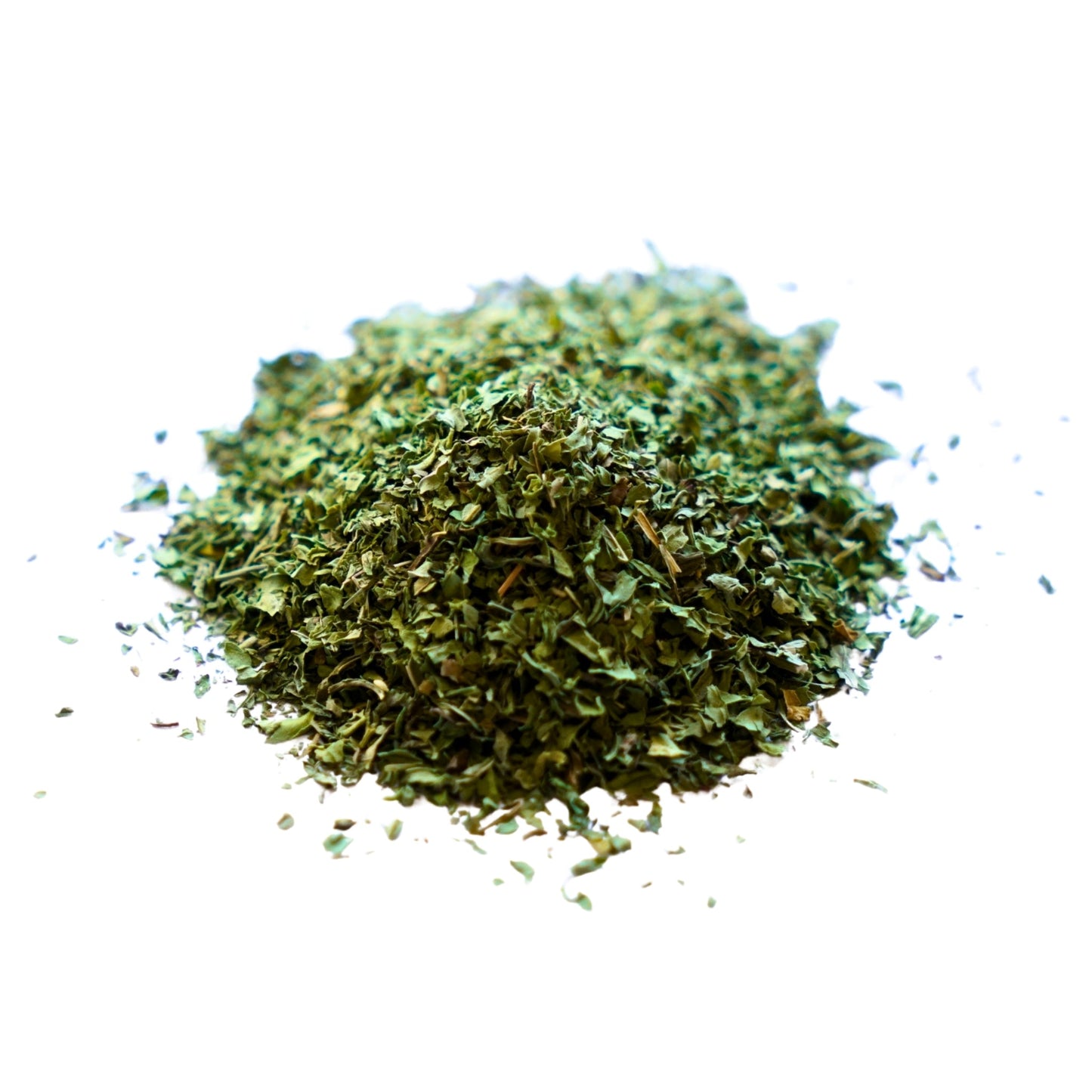 Organic wild peppermint leaf pile with high menthol content for tea and wellness use