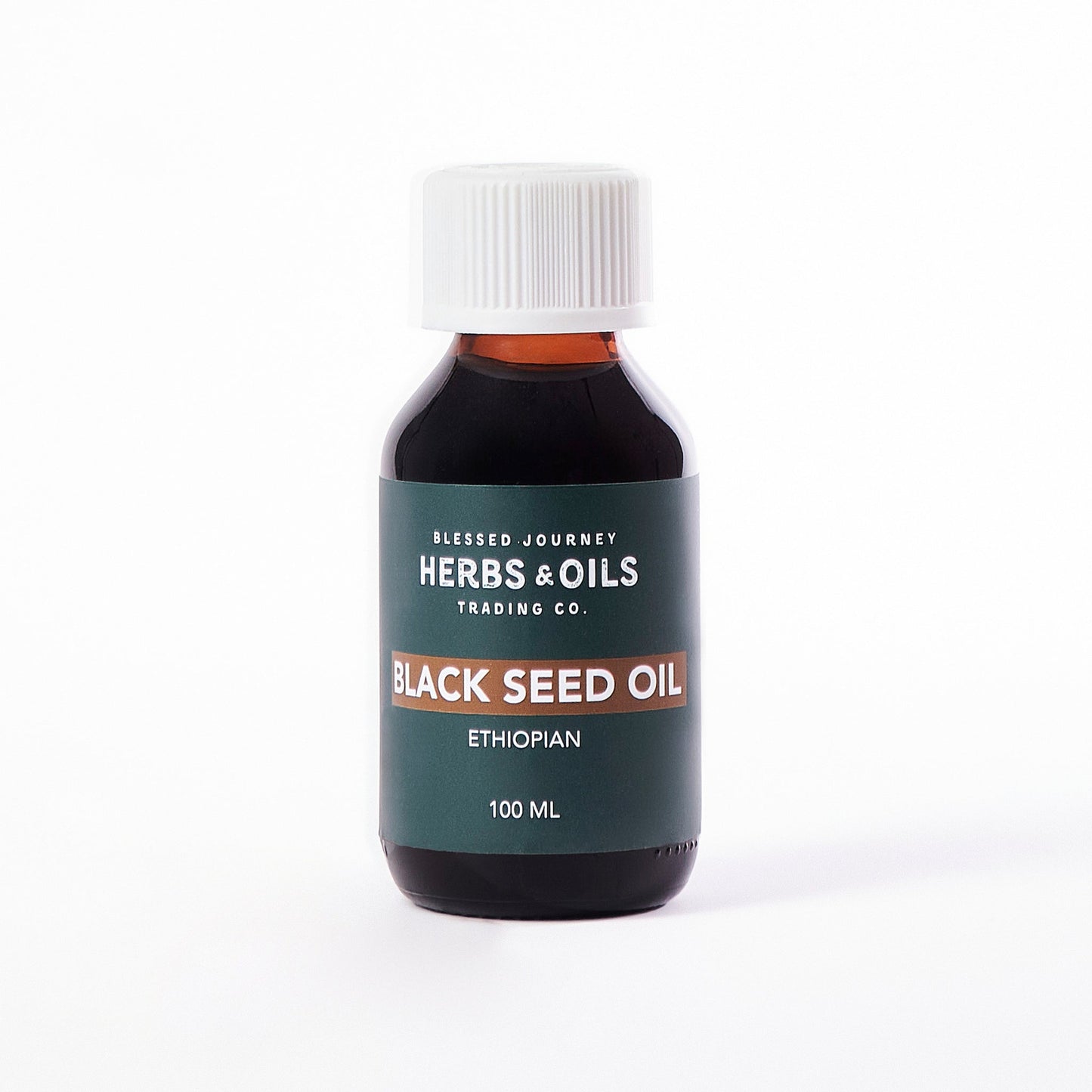 100ml Ethiopian Black Seed Oil in amber glass bottle for wellness, hair, and skin care