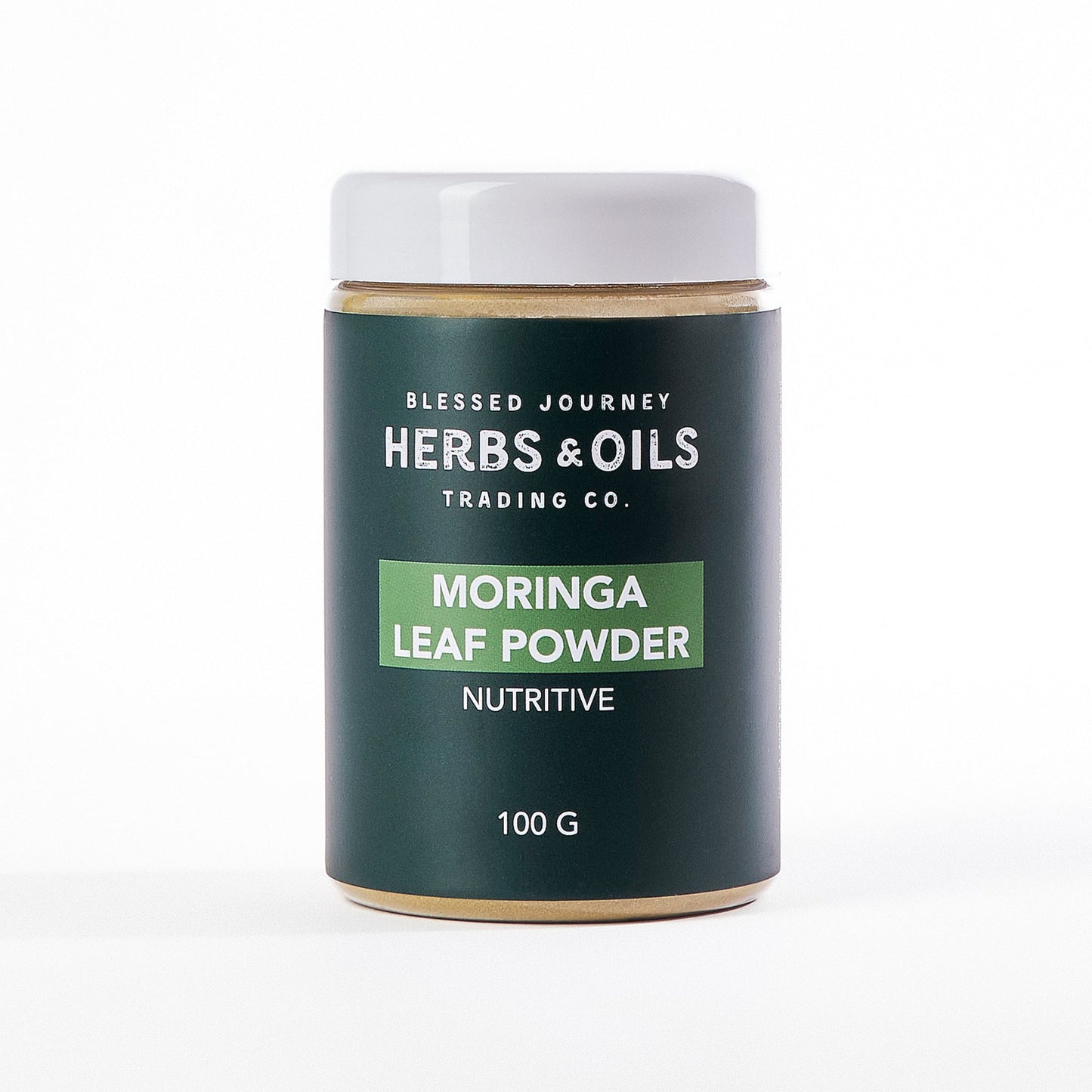 Moringa Leaf Powder 100g jar premium quality nutritive supplement from Blessed Journey Herbs & Oils Trading Co.