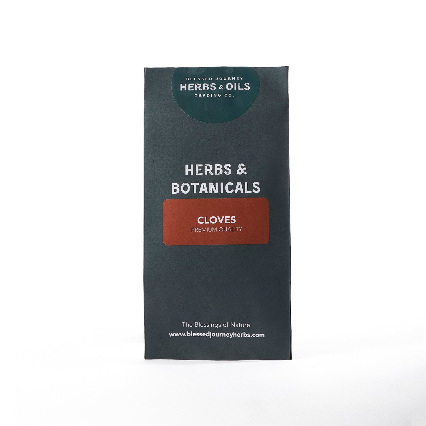 Premium quality whole clove buds in black Herbs & Botanicals packaging for aromatic and culinary use
