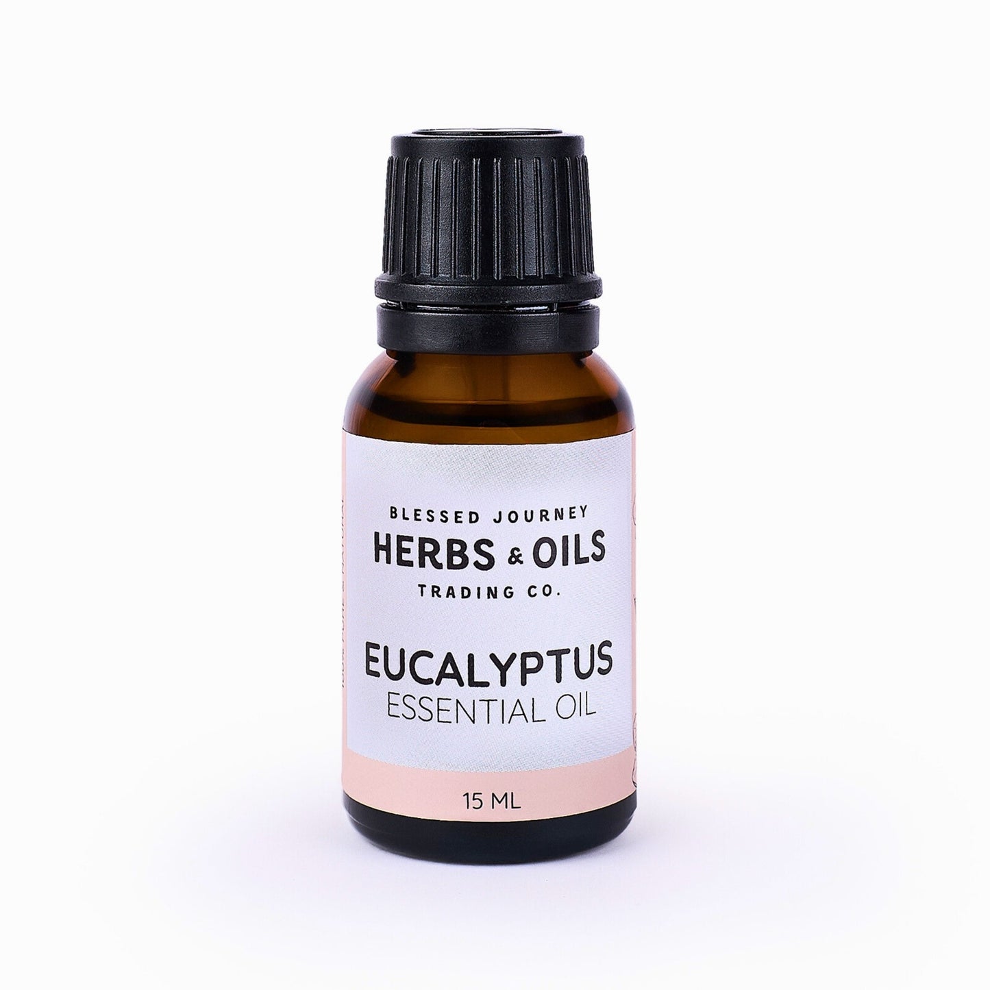 15ml amber bottle of pure eucalyptus essential oil for respiratory relief and cleansing