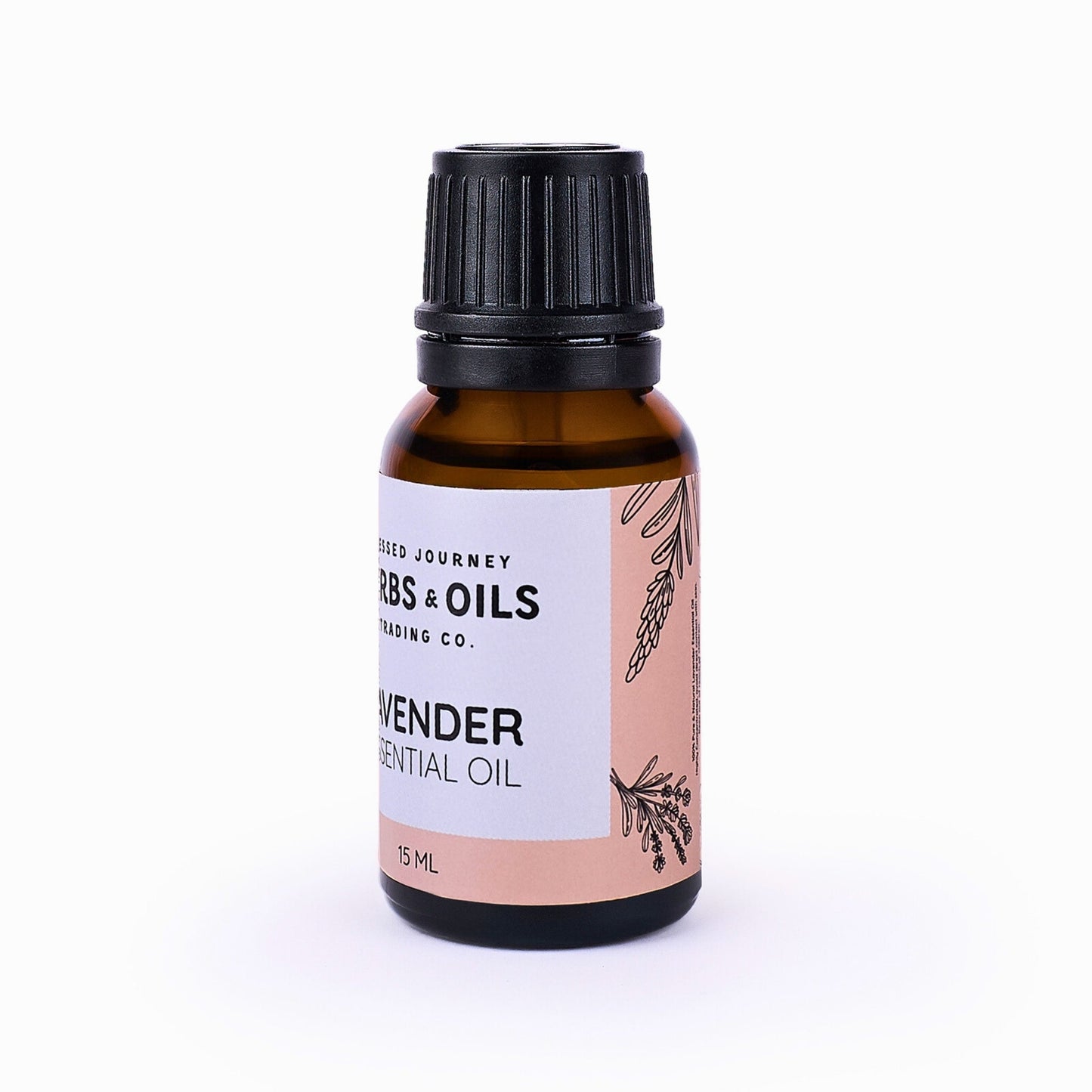 15ml amber glass bottle of pure Lavender Essential Oil for relaxation, sleep, and skin soothing.