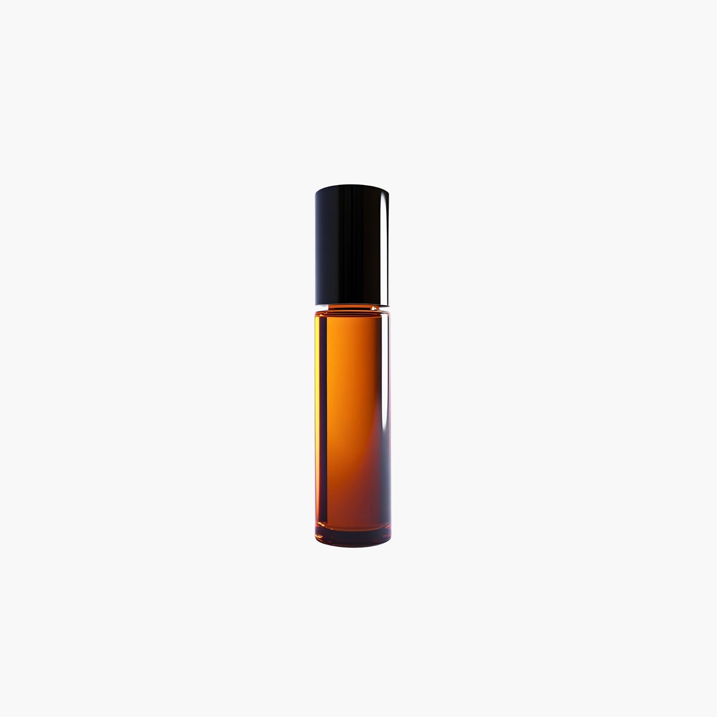 10ml amber glass essential oil roll-on bottle with black cap for aromatherapy and DIY blends