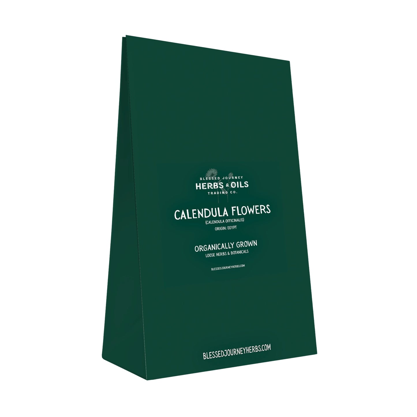 Organic calendula flowers packaging with 150g loose dried petals for herbal use