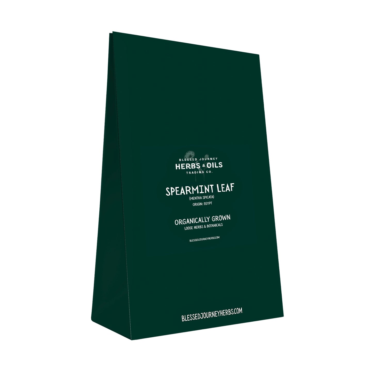 spearmint leaf organic 150g resealable kraft bag with whole cut leaves for tea and culinary use