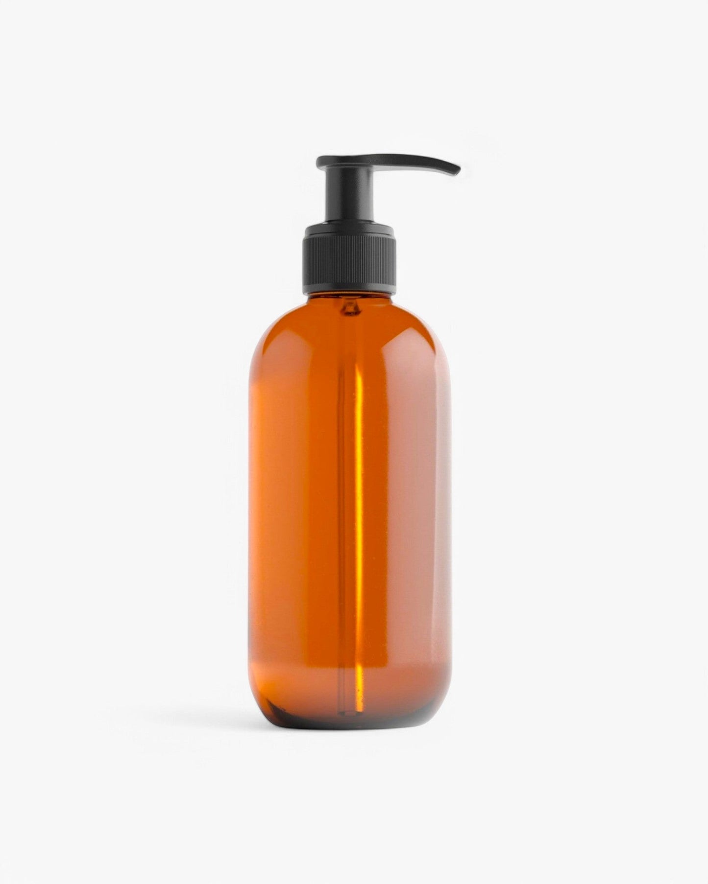200ml amber glass pump bottle for dispensing oils and lotions with UV protection
