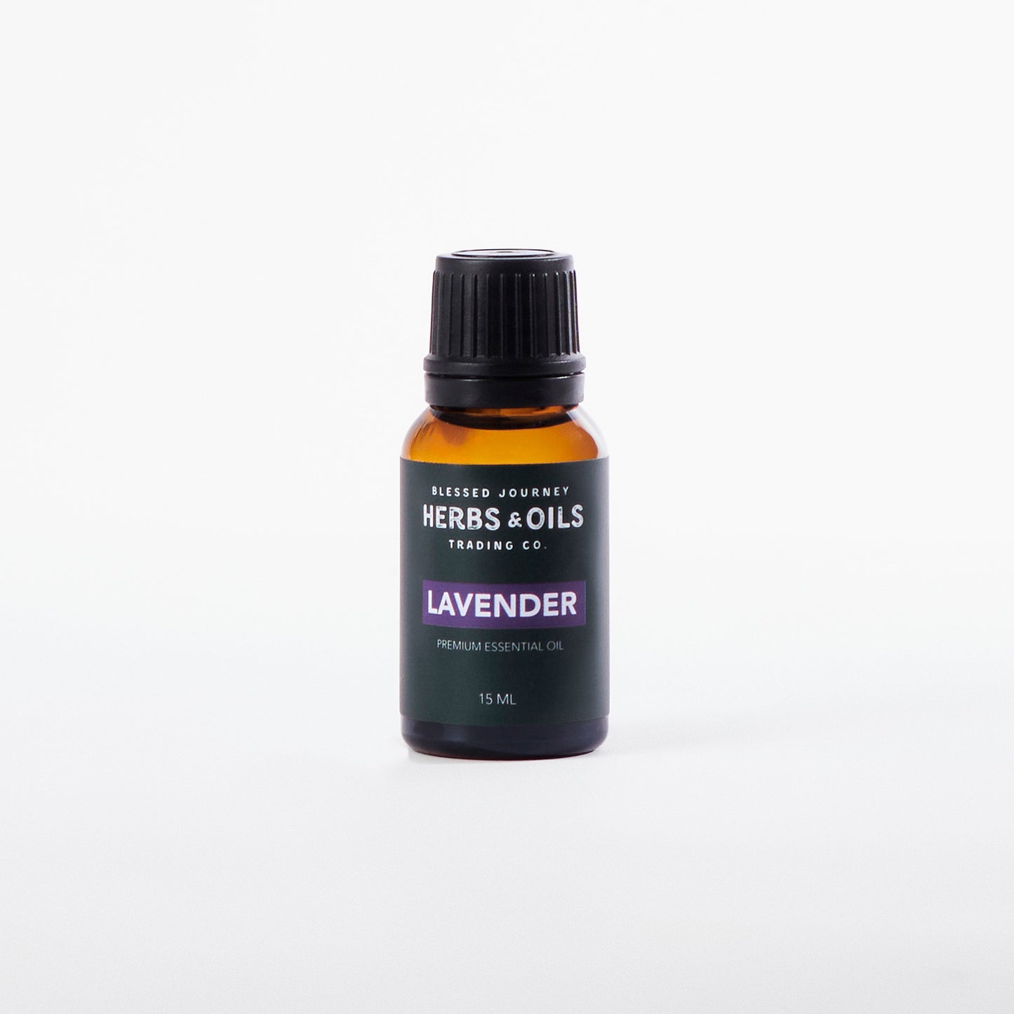15ml amber glass bottle of premium Lavender Essential Oil by Herbs & Oils Trading Co.