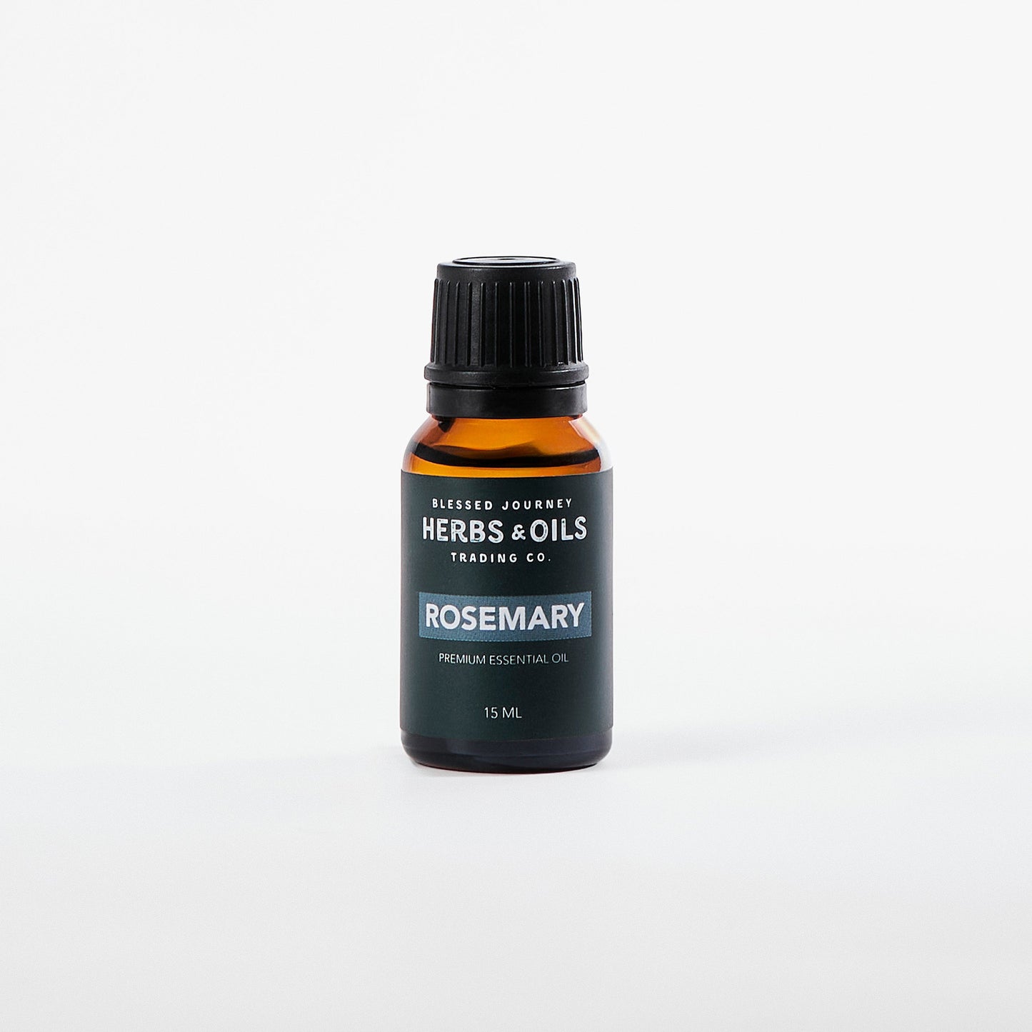 15ml amber bottle of pure Rosemary Essential Oil for focus and mental clarity